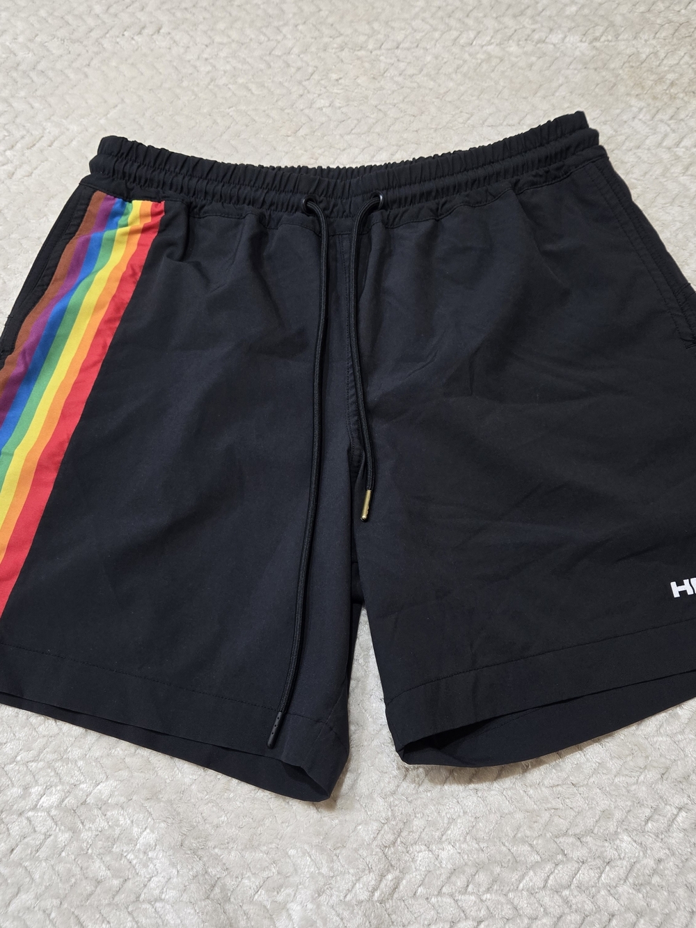 Humankind X Target Pride Black & Rainbow Swim Shorts Bottoms Size M Board Shorts